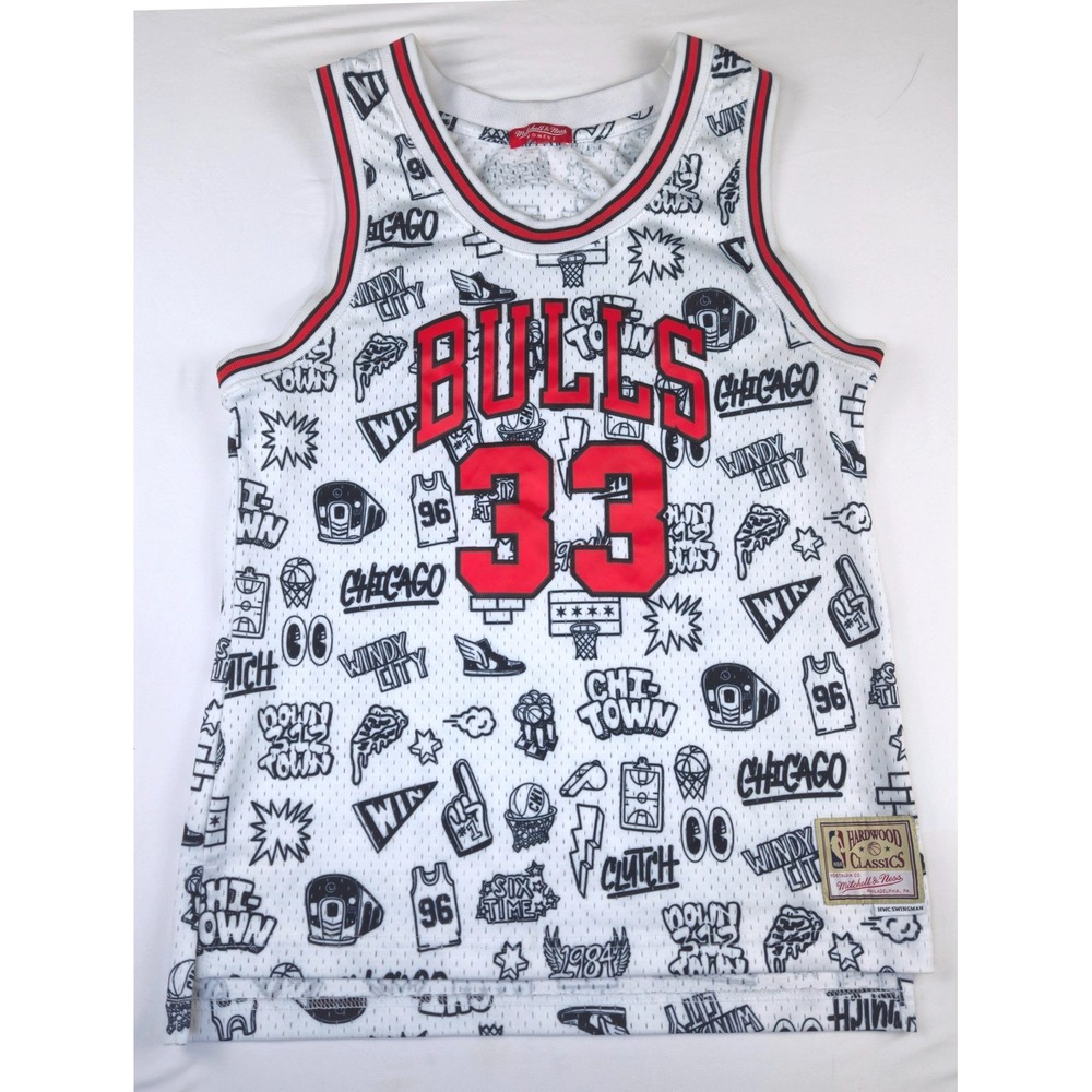 Mitchell & Ness Chicago Bulls Scottie Pippen 33 Doodle Jersey Womens Medium